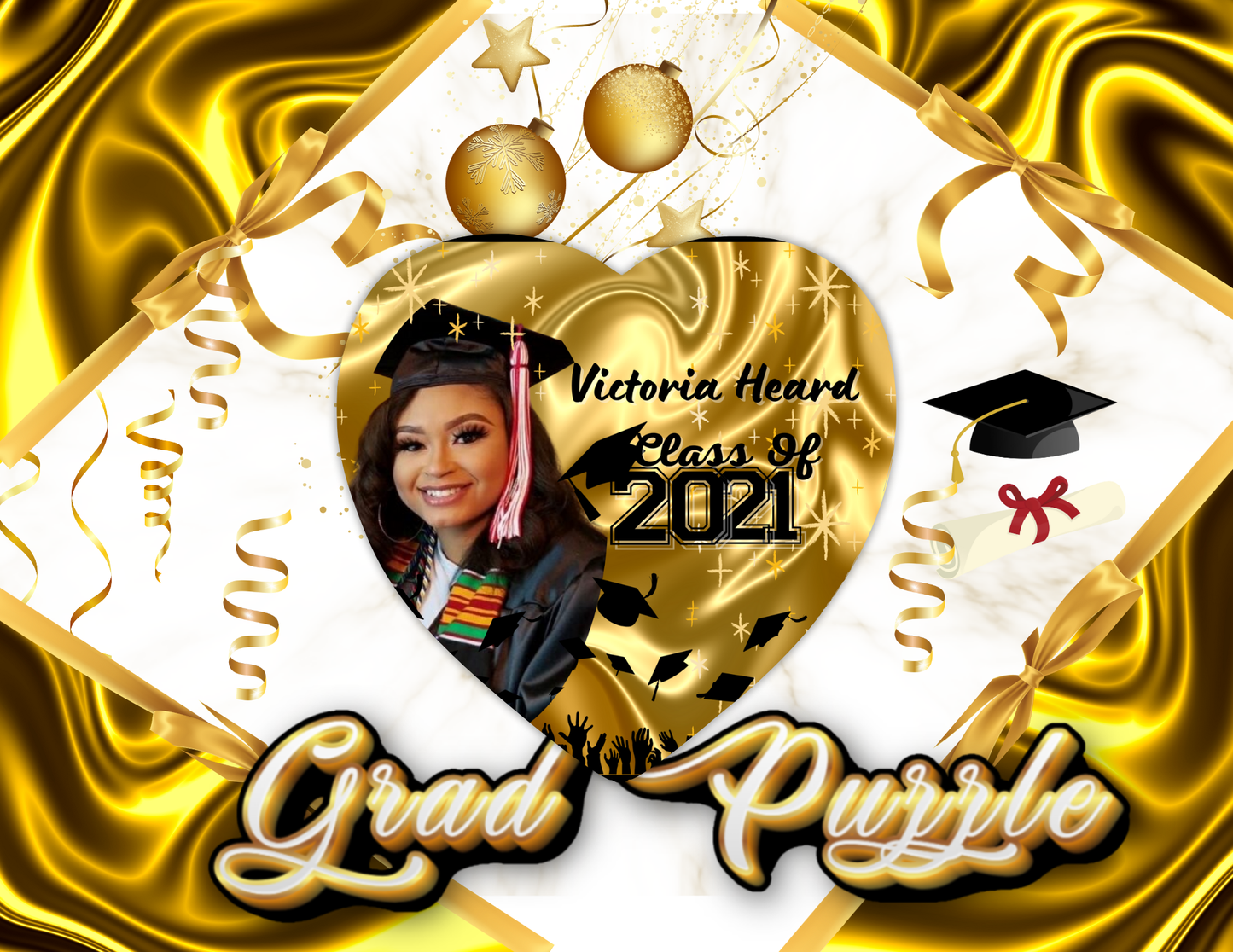 PERSONALIZED GRADUATION HEART SHAPE PUZZLE