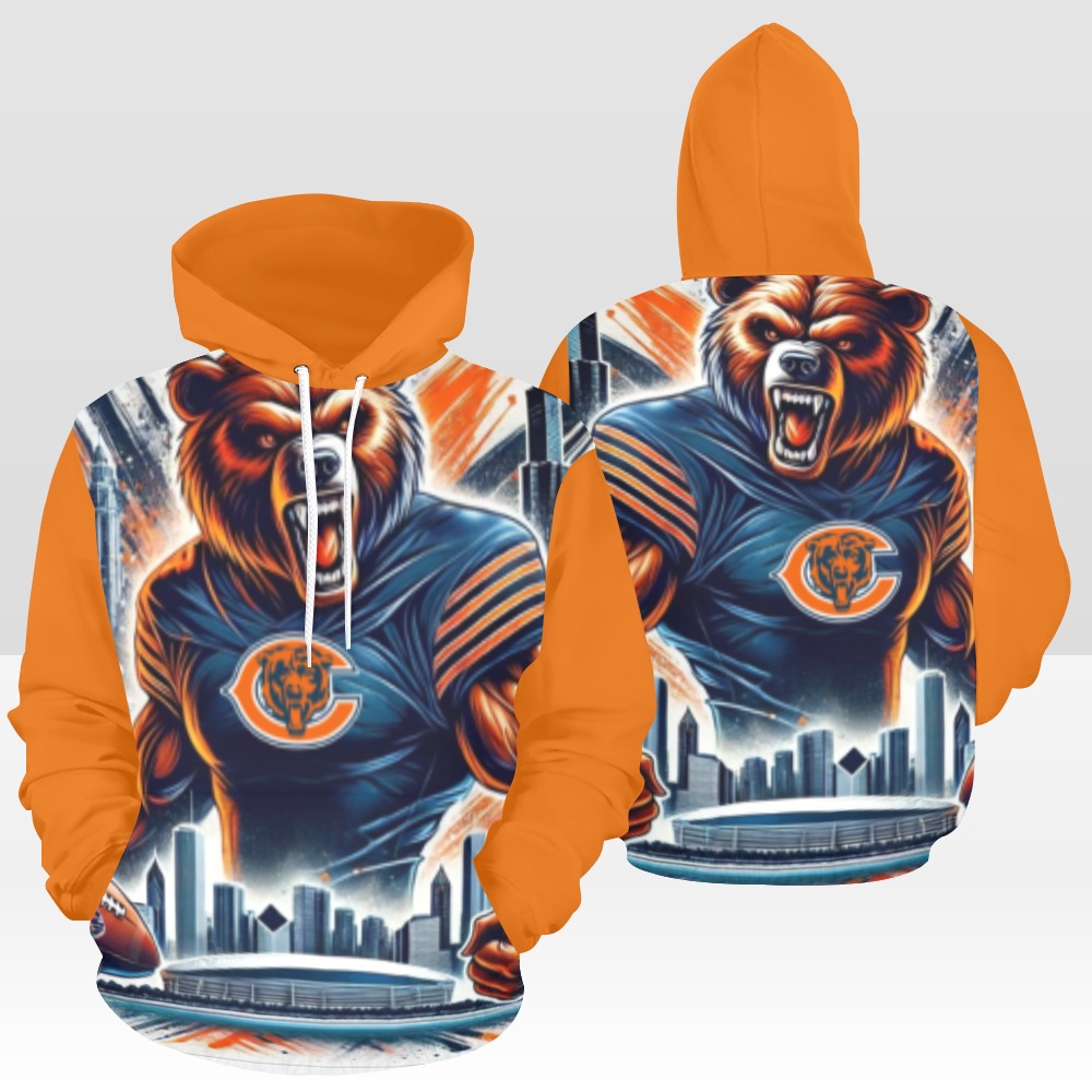 MENS BEARS GAME DAY PULLOVER HOODIE: ORANGE