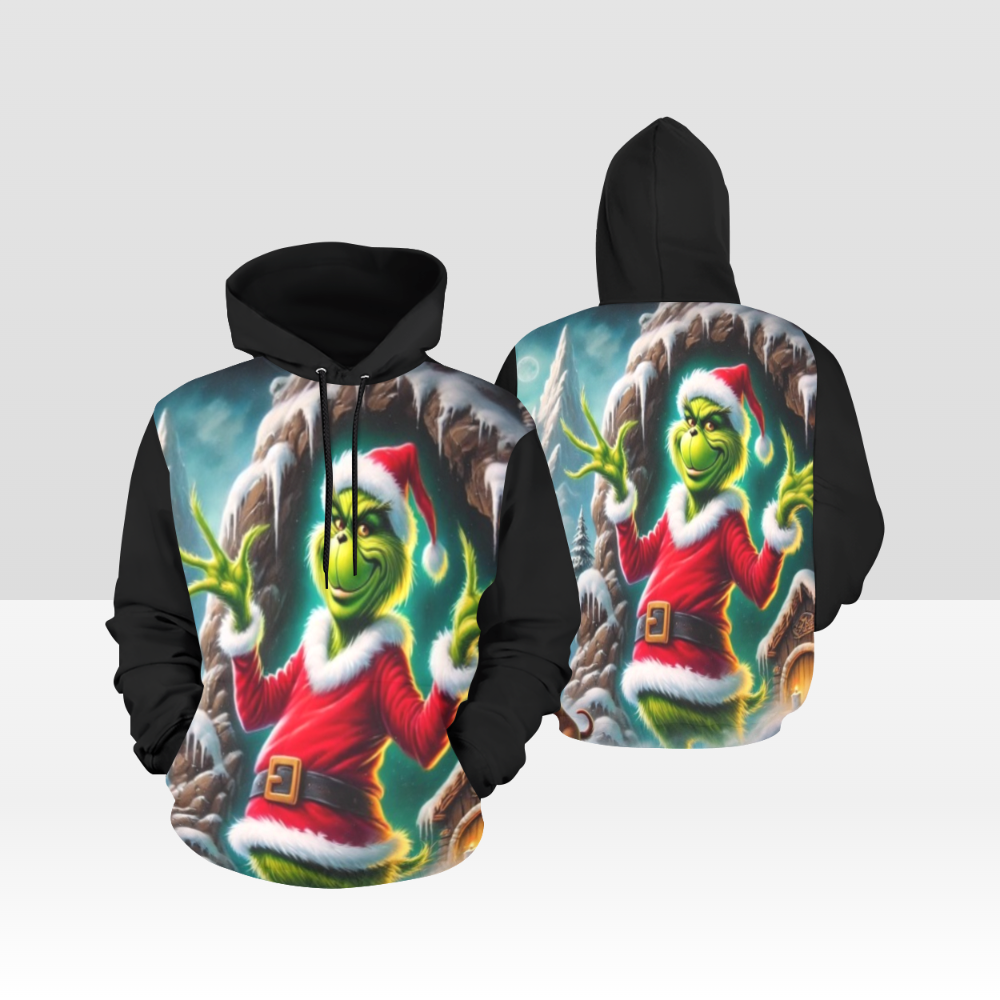 GRINCH 04 SOLID BLACK PULL OVER HOODIE