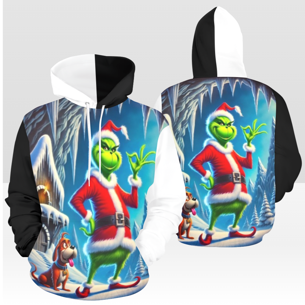 GRINCH 05 MULTI BLACK & WHITE PULL OVER HOODIE