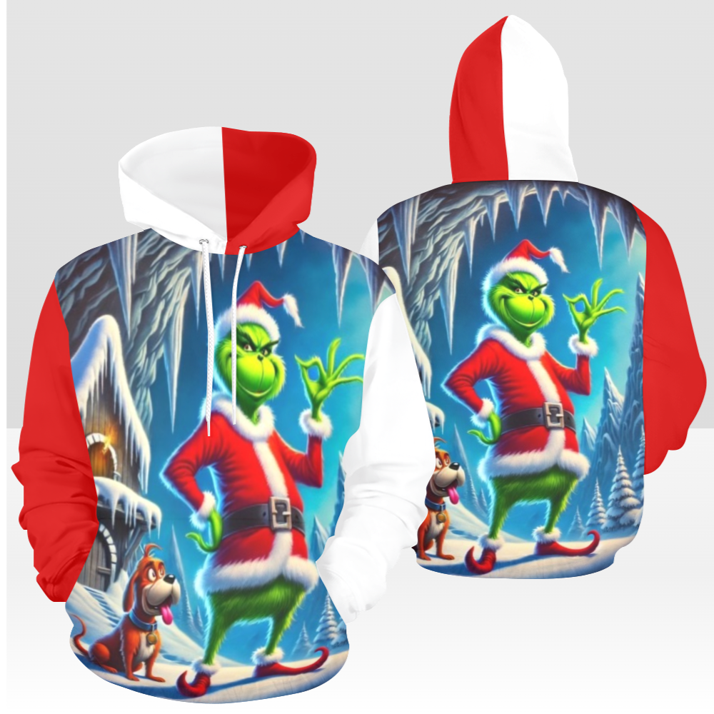 GRINCH 05 MULTI RED & WHITE PULL OVER HOODIE
