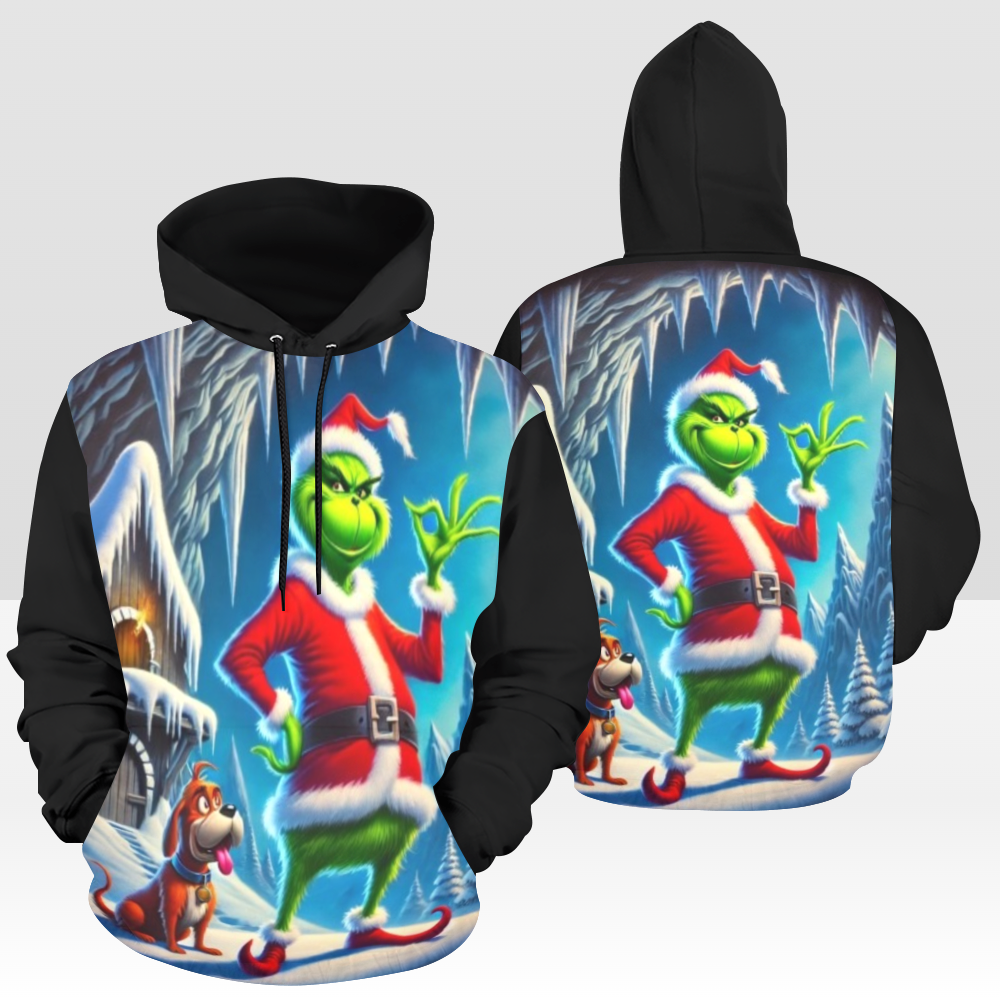 GRINCH 05 SOLID BLACK PULL OVER HOODIE