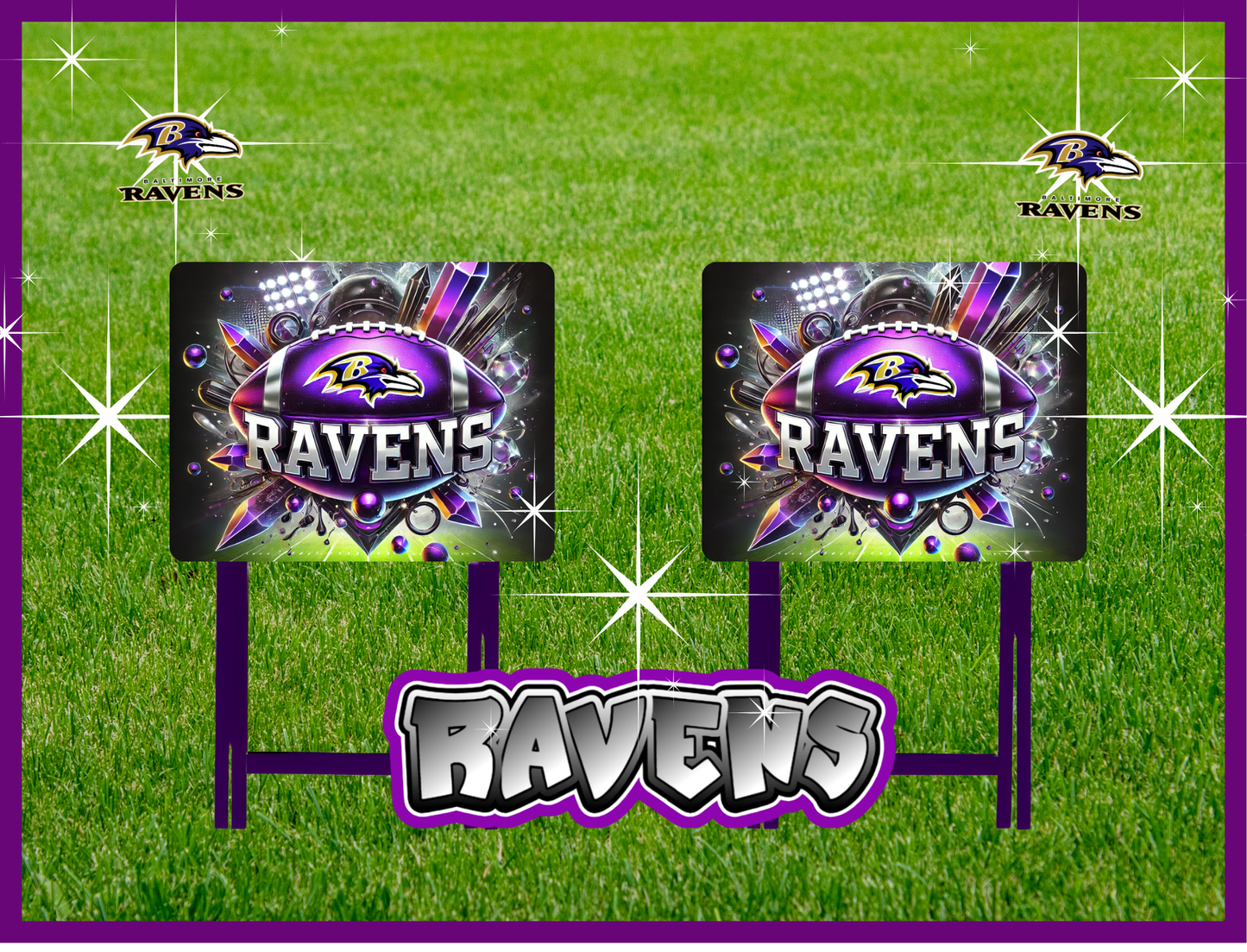 CUSTOM RAVENS FOLDING TRAY SET