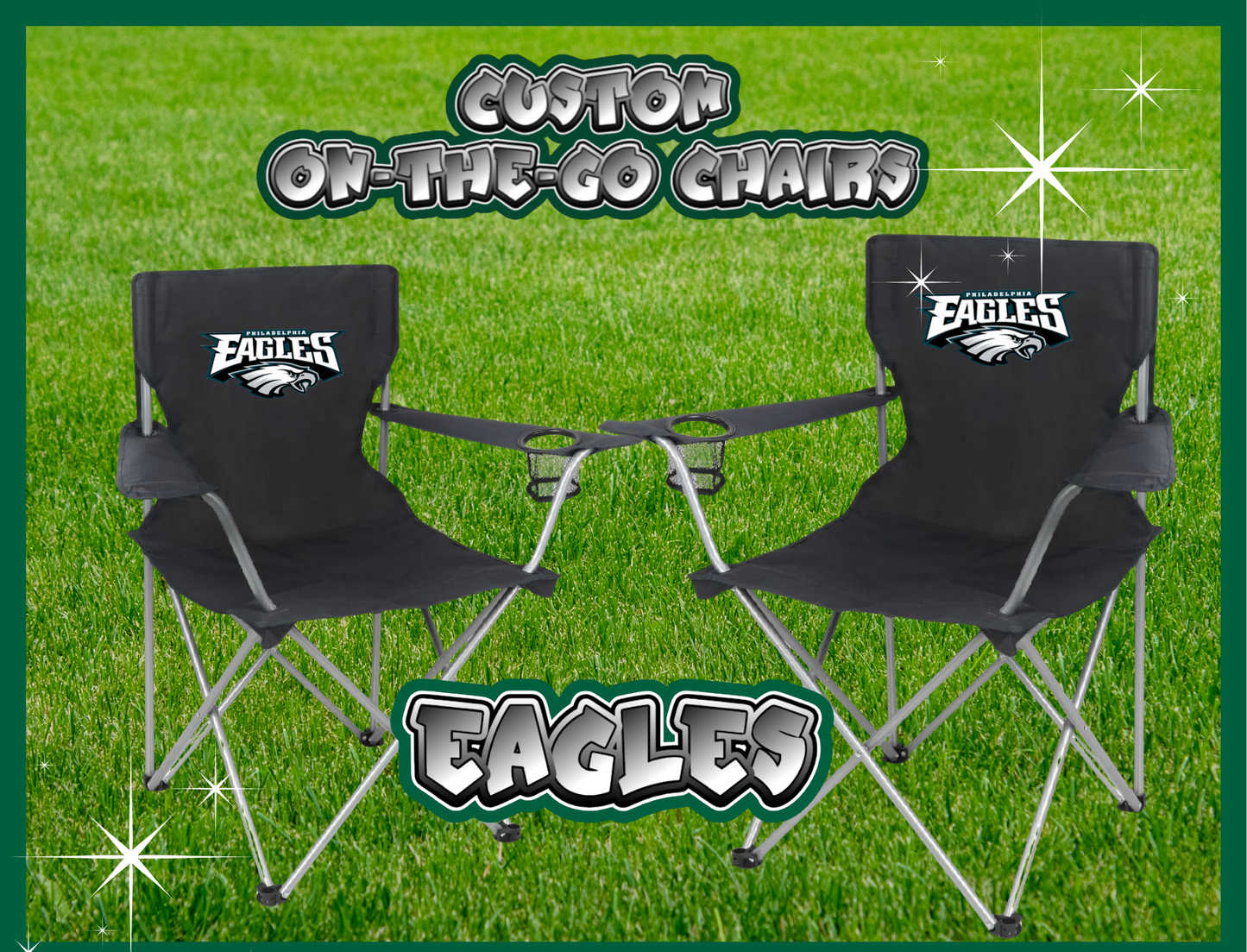 CUSTOM EAGLES ON-THE-GO CHAIR SET
