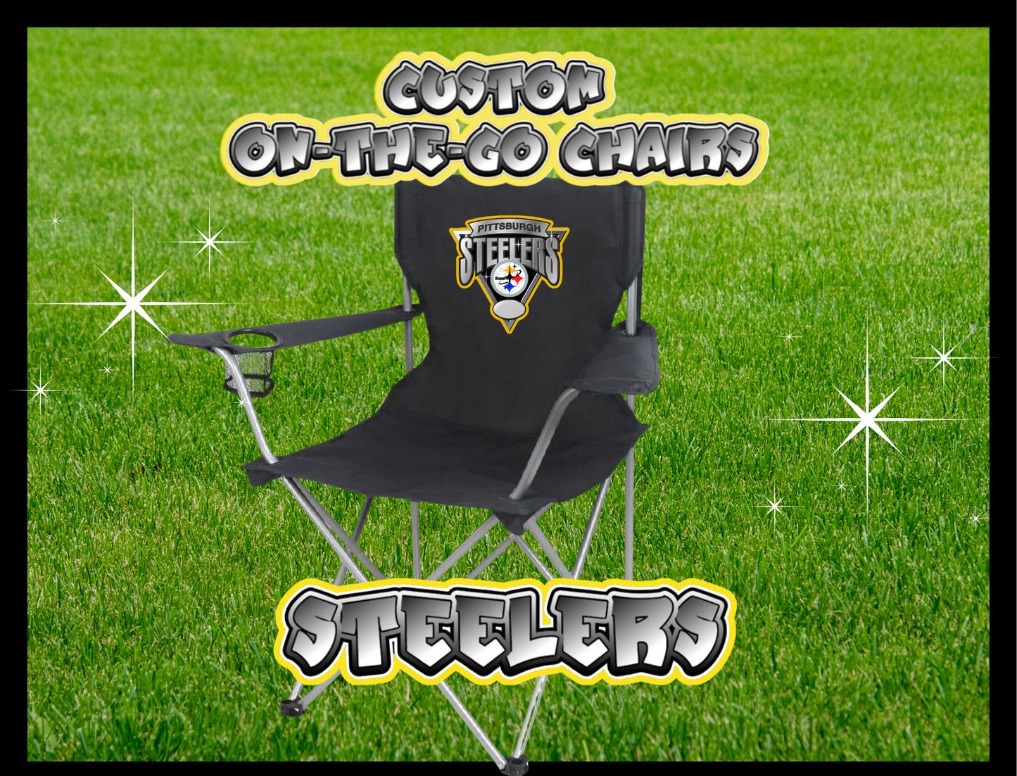 CUSTOM STEELERS ON-THE-GO CHAIR