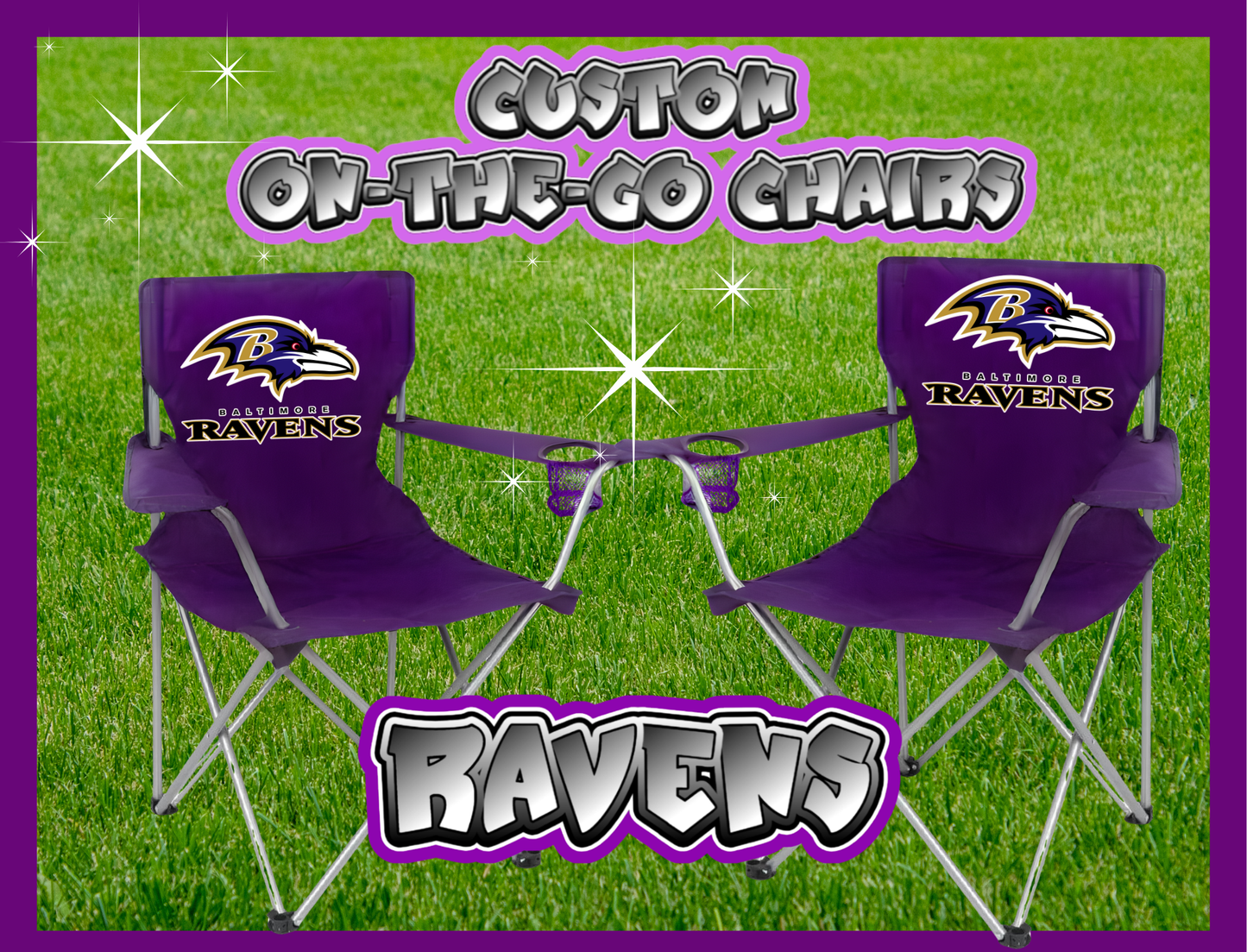 CUSTOM RAVENS ON-THE-GO CHAIR SET