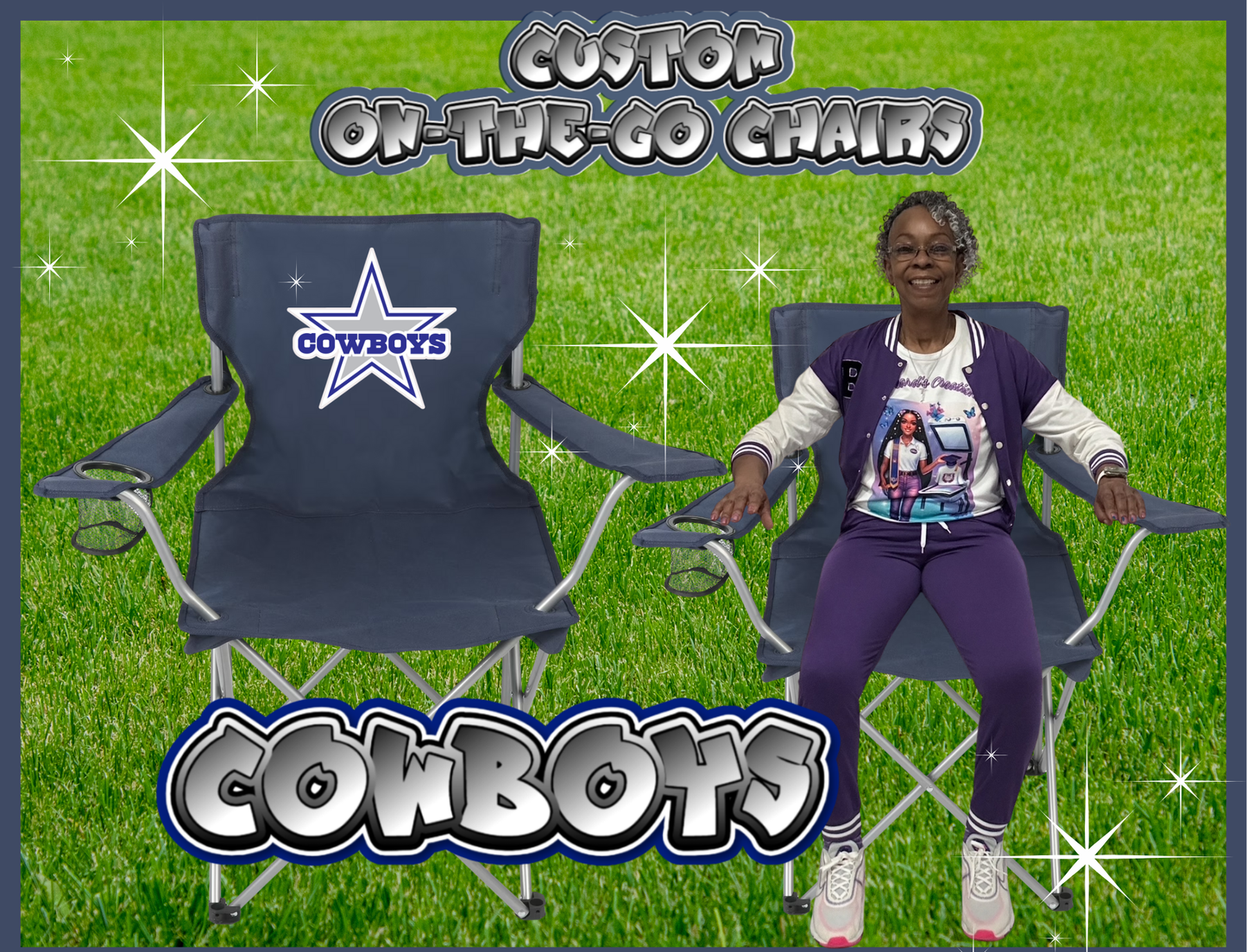 CUSTOM COWBOYS ON-THE-GO CHAIR SET