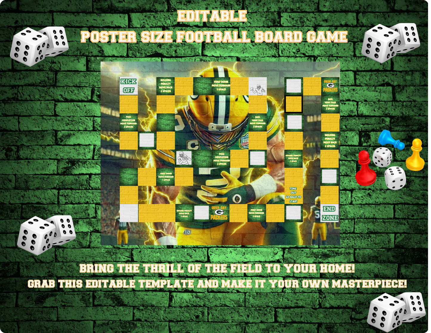 Green Bay Packers Downloadable Game Board