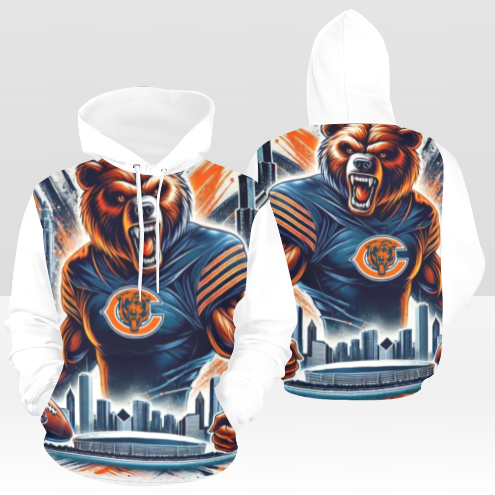 MENS BEARS GAME DAY PULLOVER HOODIE: WHITE