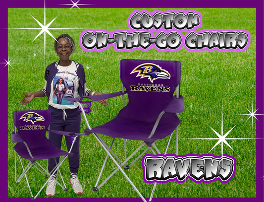 CUSTOM RAVENS ON-THE-GO  CHAIR SET