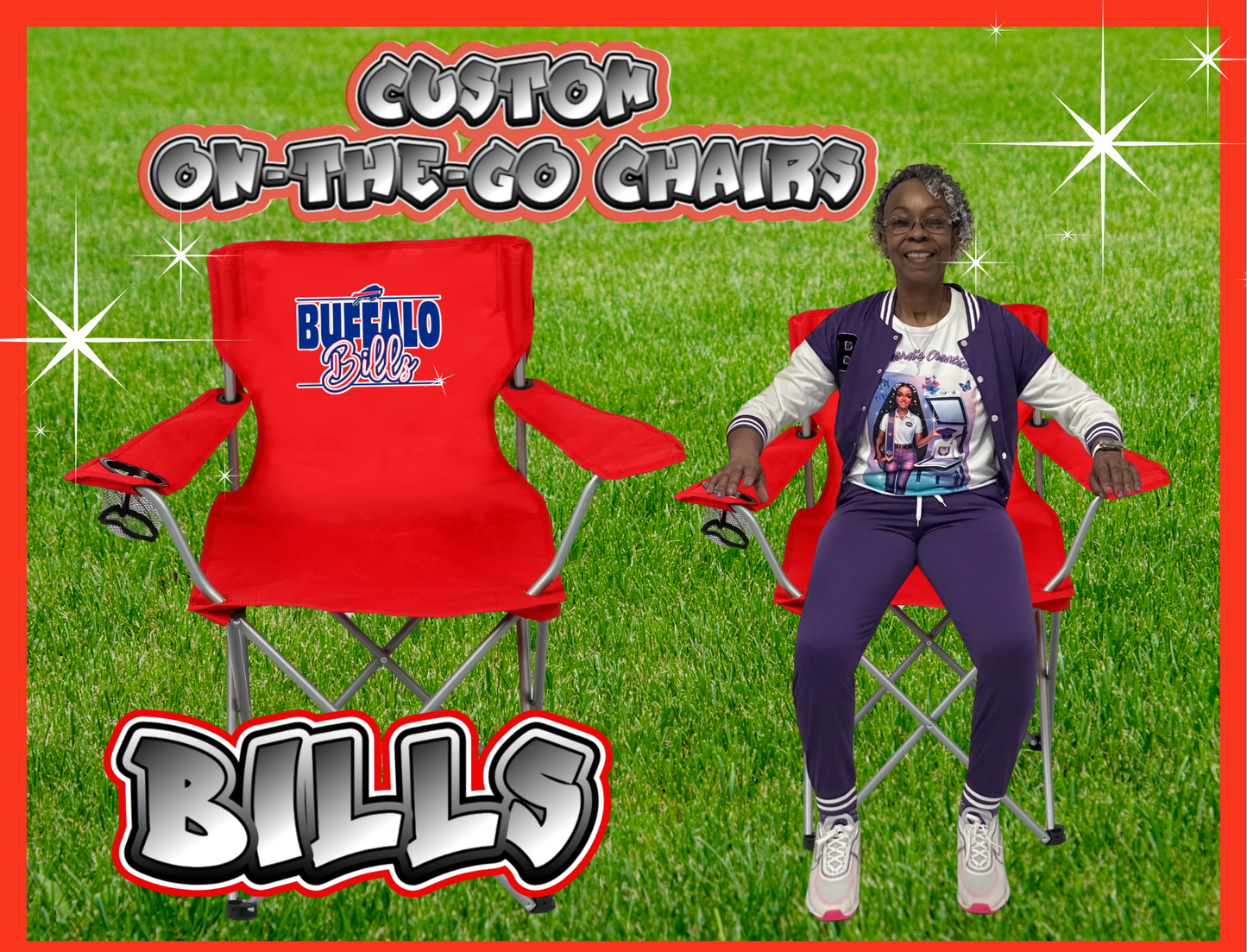 CUSTOM BILLS ON-THE-GO CHAIR SET