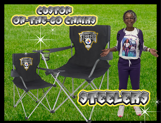 CUSTOM STEELERS ON-THE-GO CHAIR SET