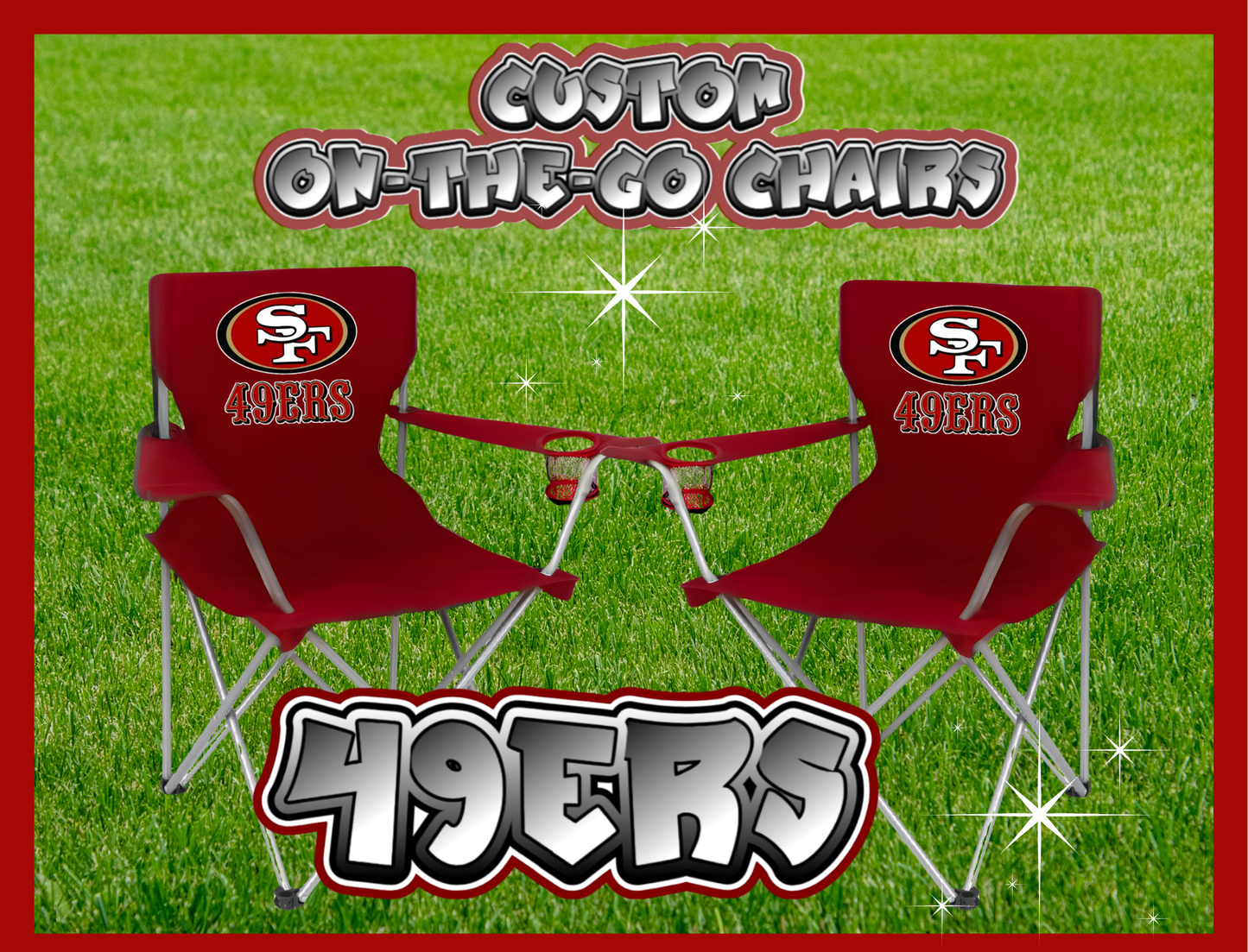 CUSTOM 49ERS ON-THE-GO CHAIR SET