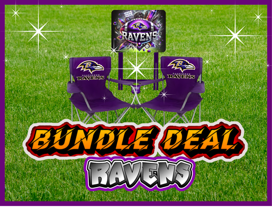 CUSTOM RAVENS CHAIR & TRAY SET